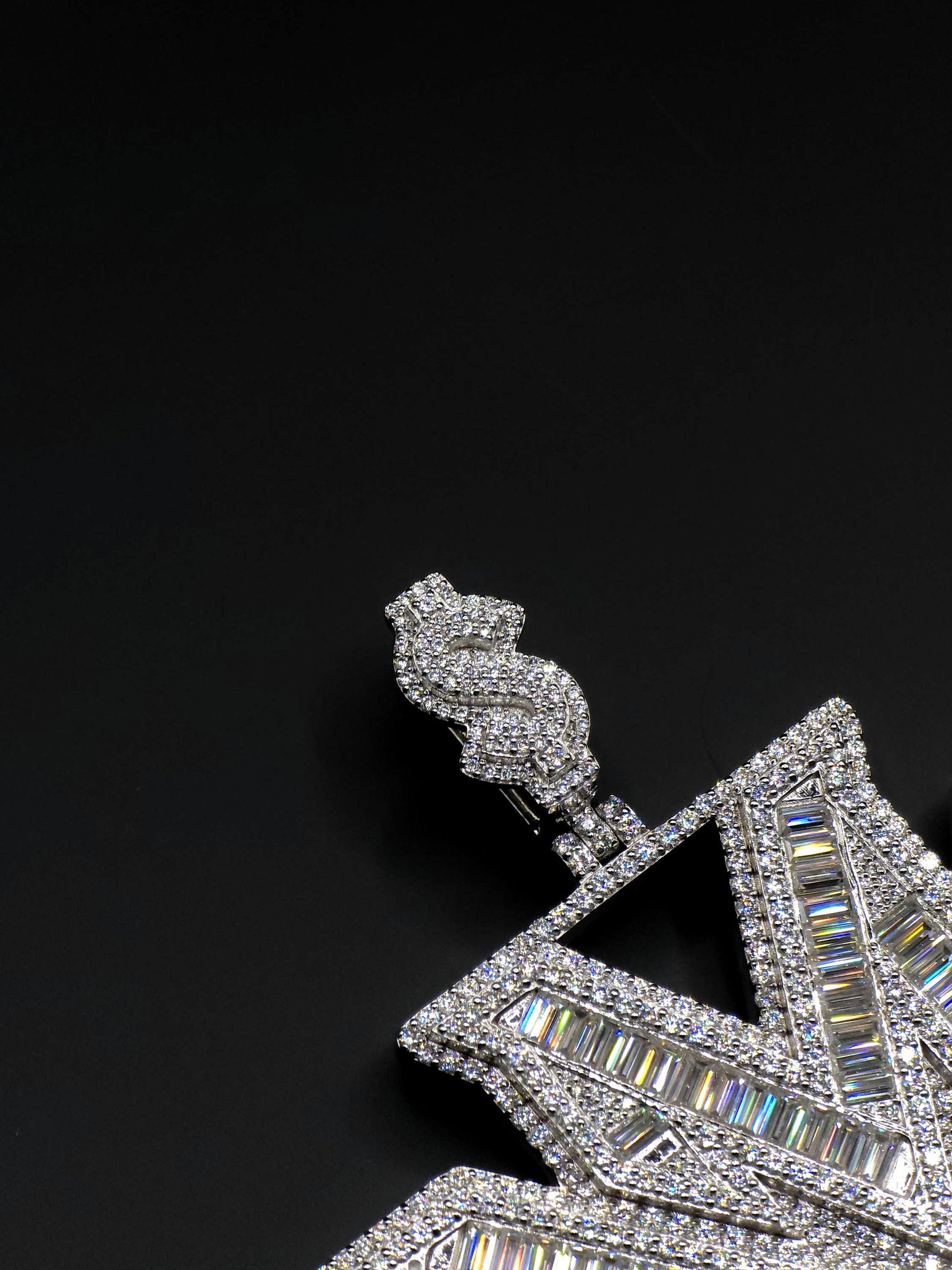 Custom made Iced Out Hip Hop Pendant | Chunky Moissanite pendant | 925 Sterling Silver | Handmade Moissanite Jewelry