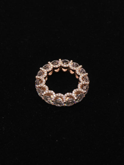 VVS Moissanite Eternity Band Ring | 6mm Wide | Iced Out Full Eternity Ring in 925 Sterling Silver | Hip Hop Diamond Look Ring