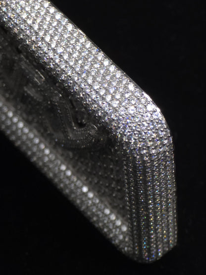 Custom VVS1 Moissanite Pendant | Zig Zag Set Emerald cut Moissanite Diamonds | Rhodium Plated 925 Sterling Silver | Diamond Tester Approved