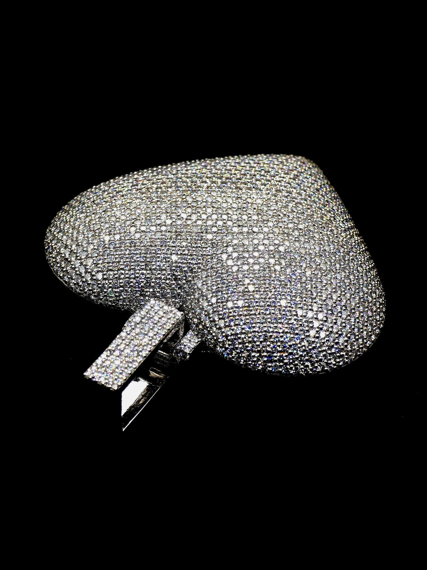14.66Ct Round Cut Moissanite Diamond Men's Customized Heart Pendant 10K White Gold, Fully Iced Out Men's Hip-hop Pendant