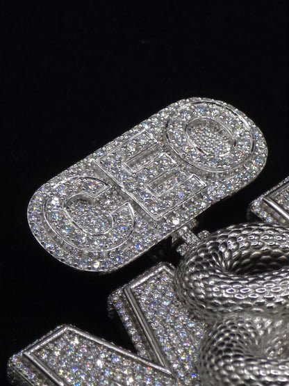 Custom 3D Logo Moissanite Pendant | VVS Moissanite Iced Out Letter Pendant | 925 Sterling Silver Hip Hop Jewelry