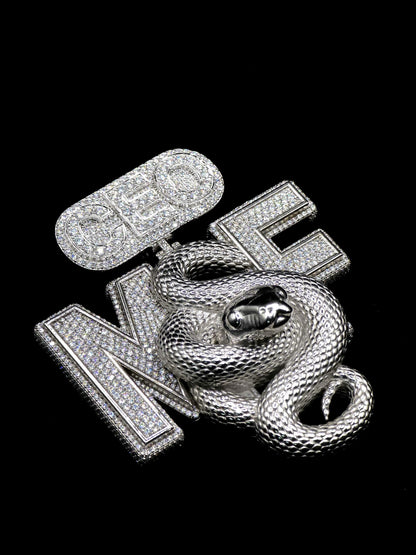 Custom 3D Logo Moissanite Pendant | VVS Moissanite Iced Out Letter Pendant | 925 Sterling Silver Hip Hop Jewelry