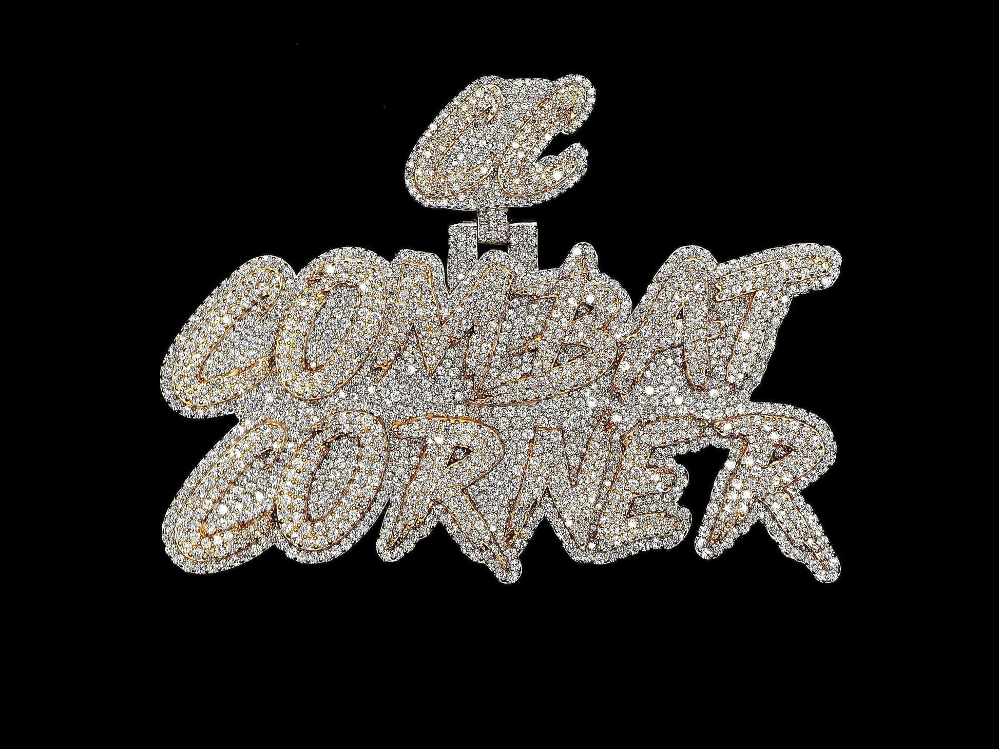 Real Moissanite Diamonds Men Layered Name Pendant, Custom Name, Alphabet, Letter, Cuban Chain, Real Solid 925 Silver, 14k Rose Gold Plated