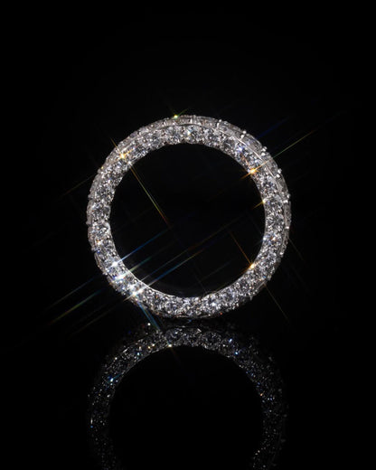 Iced Out Moissanite Eternity Ring – Sterling Silver Luxury Jewelry for Men, Iced Out Pinky Ring, Statement Rings For Him