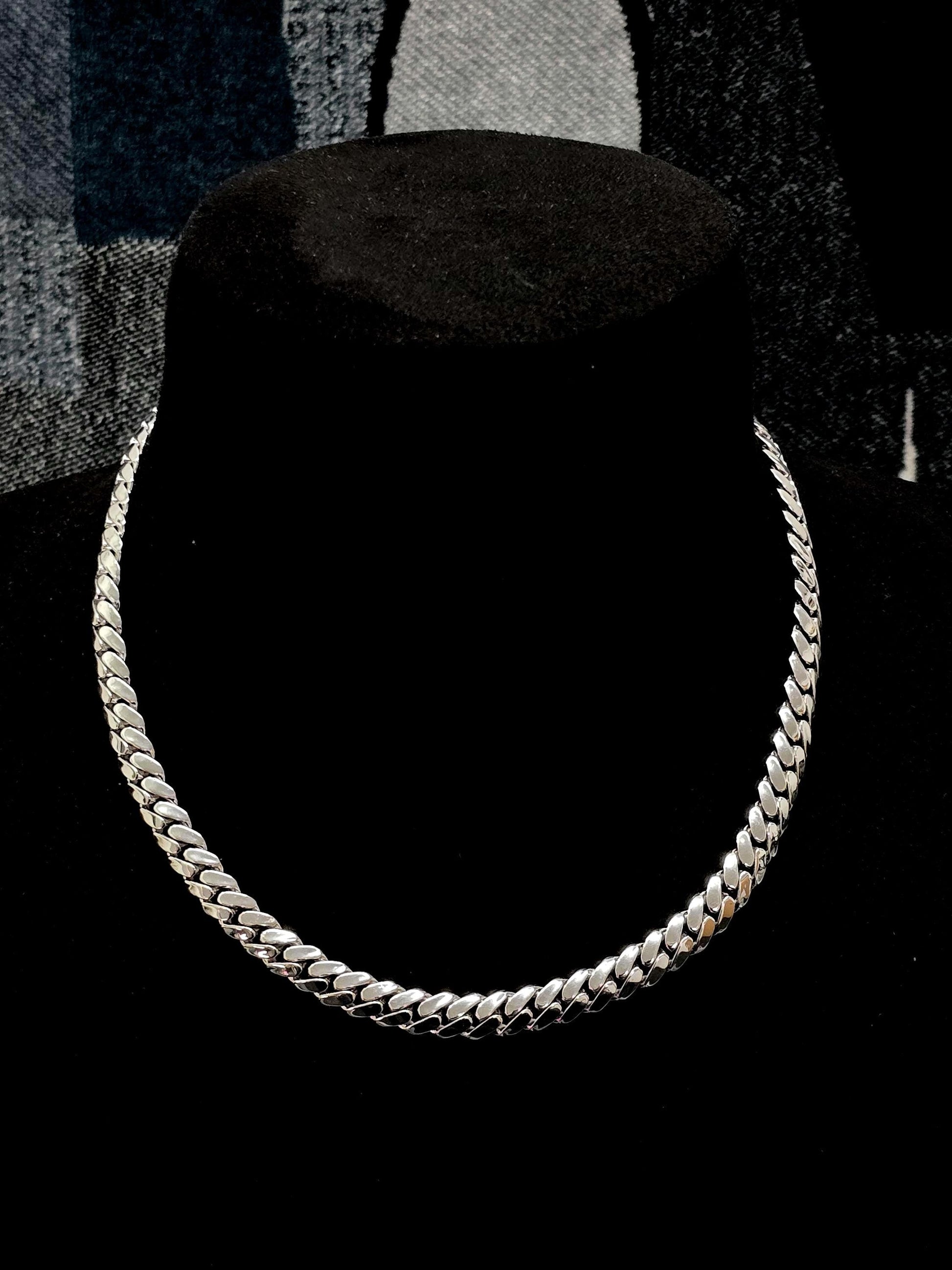 8mm Miami Cuban Link Chain | VVS Moissanite Iced Lock Box | Custom Name Necklace | 925 Sterling Silver | Yellow/Rose/White