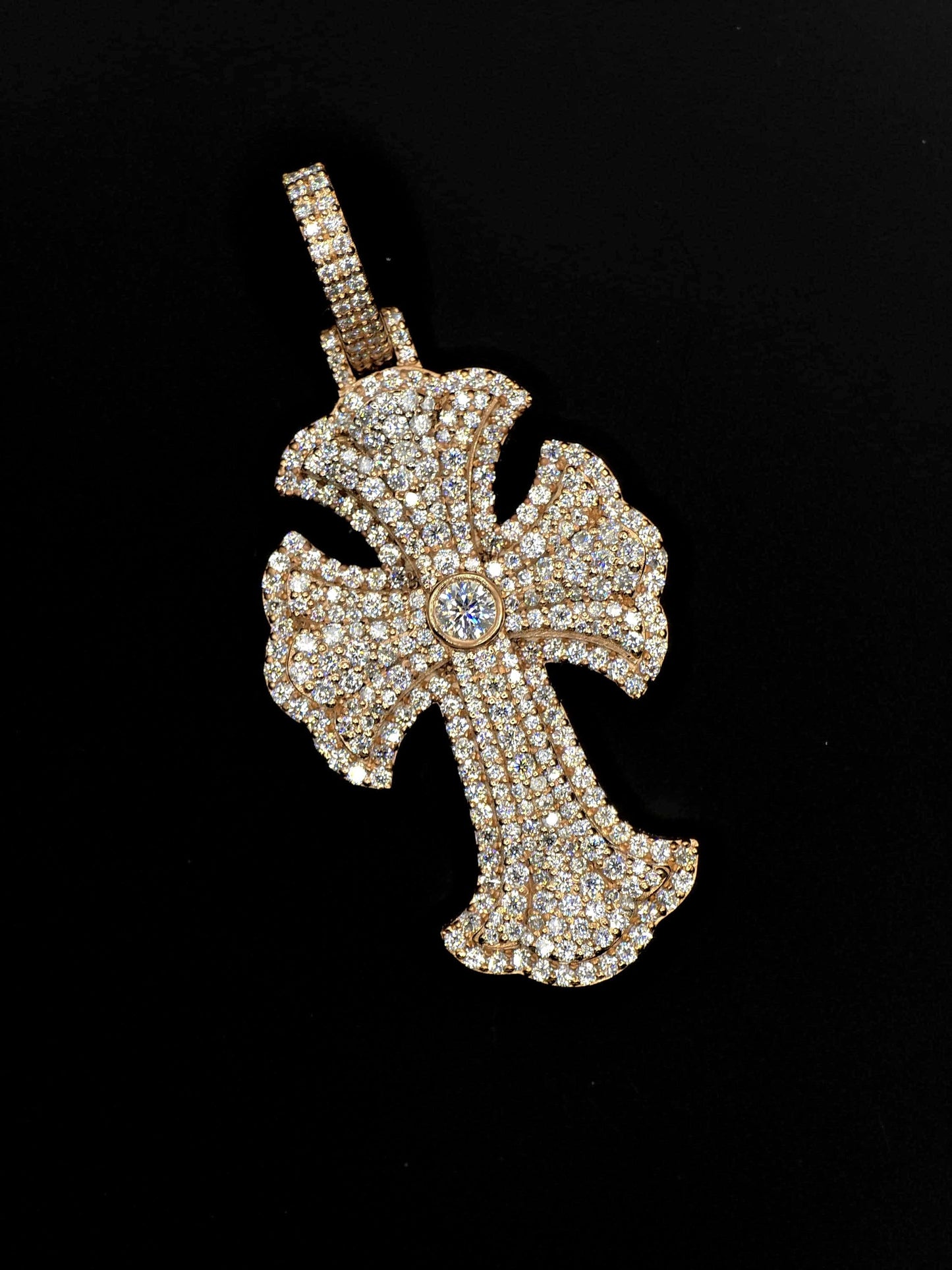Iced Out Cross Pendant, 1.5" Moissanite or Lab Grown Diamonds, 925 Sterling Silver or 10K Gold, Luxury Hip Hop Jewelry for Men & Women