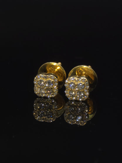 8mm Clover Shaped Moissanite Stud Earrings, D Color VVS1 Round Cut, 925 Sterling Silver, Passes Diamond Tester