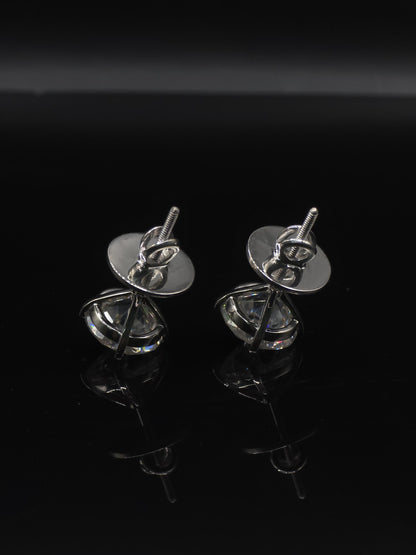12mm Jumbo Moissanite Stud Earrings, D Color VVS1 Round Jubilee Cut, 12 Carat Total Weight, 925 Sterling Silver or Solid 10K Gold