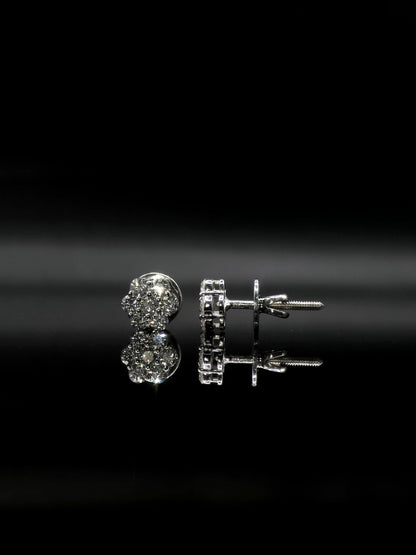 8mm Flower Set Moissanite Stud Earrings, D Color VVS1 Round Cut, 925 Sterling Silver, Passes Diamond Tester
