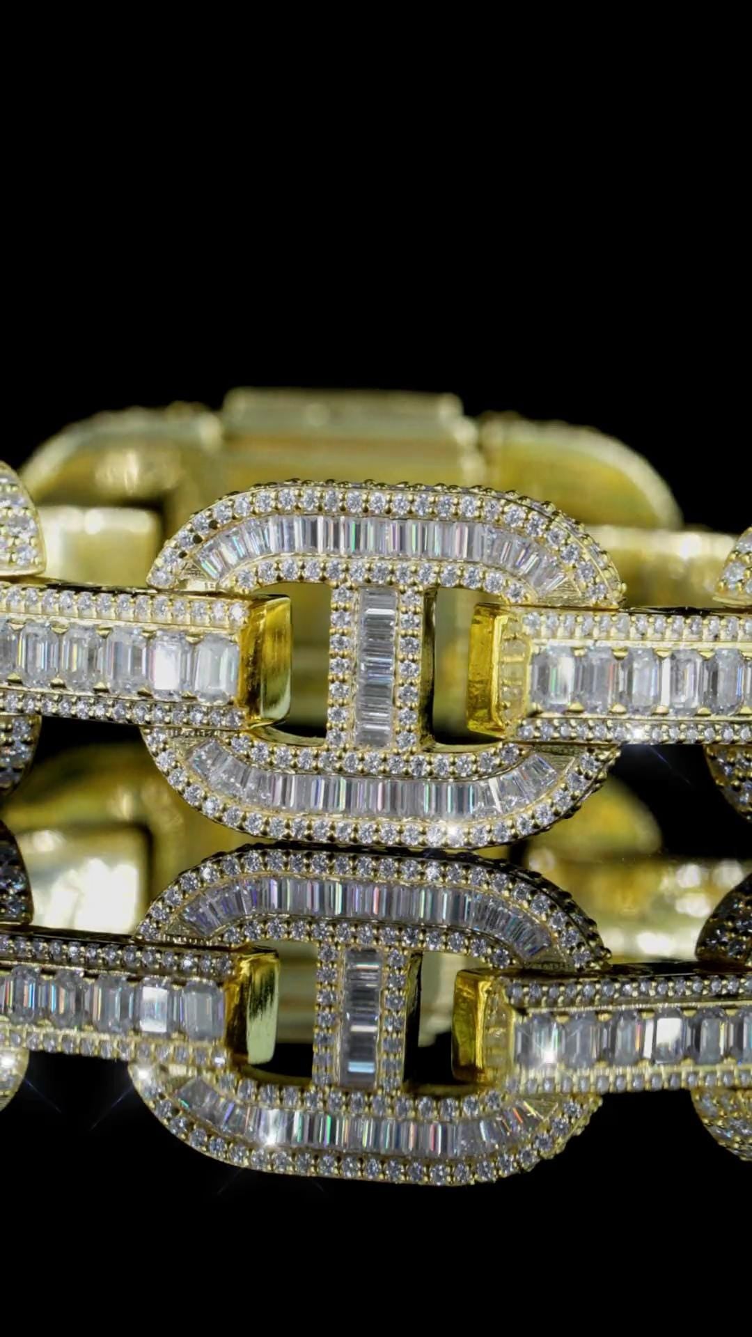 16MM Iced Out Mariner Link Bracelet | Baguette Moissanite | 925 Silver | Hip Hop Cuban Style Bracelet