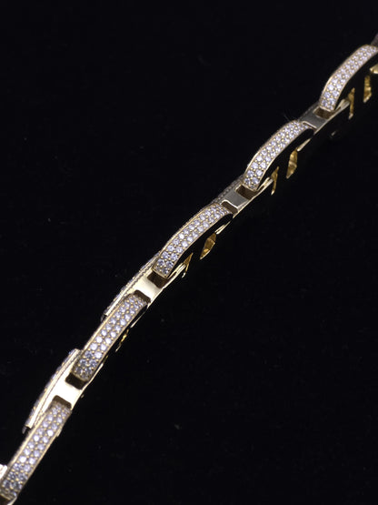 16MM Iced Out Mariner Link Bracelet | Baguette Moissanite | 925 Silver | Hip Hop Cuban Style Bracelet
