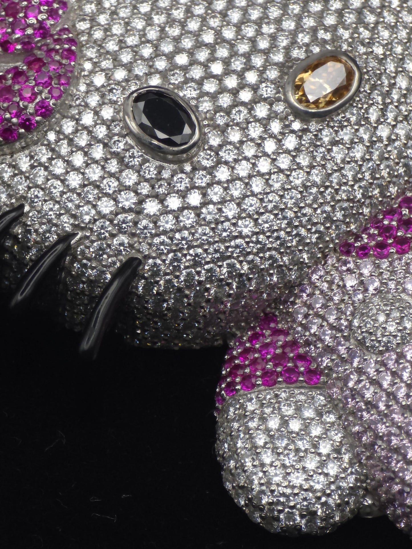3" Fully Iced Cartoon Cat VVS Moissanite Diamond Pendant, Passes Diamond Test, Icy Hip Hop Pendant, Solid Back