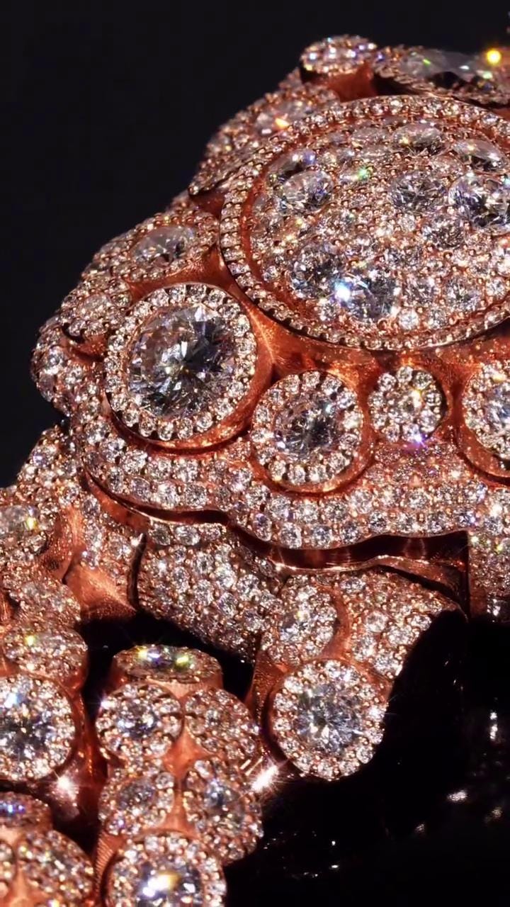 22mm Iced Out Cuban Link Chain | VVS1 Moissanite Diamond Necklace | Heavy 925 Sterling Silver | Rose Gold Finish
