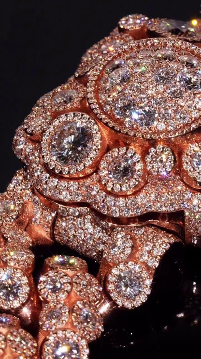 22mm Iced Out Cuban Link Chain | VVS1 Moissanite Diamond Necklace | Heavy 925 Sterling Silver | Rose Gold Finish