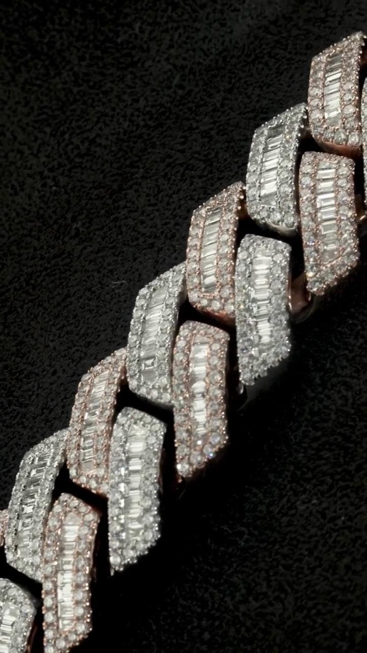 22mm Baguette Cuban Link Chain | VVS1 Moissanite Iced Out Necklace | Heavy 925 Sterling Silver | Pass Diamond Tester