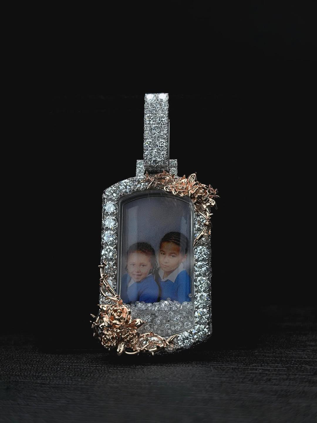 Custom Memory Photo Pendant | Iced Out Memorial Picture Necklace | Personalized Hip Hop Jewelry | Silver or Gold Photo Pendant