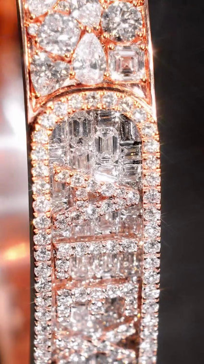 12mm Iced Out Moissanite Bangle Bracelet | VVS Moissanite | 925 Sterling Silver | Custom Hip Hop Jewelry