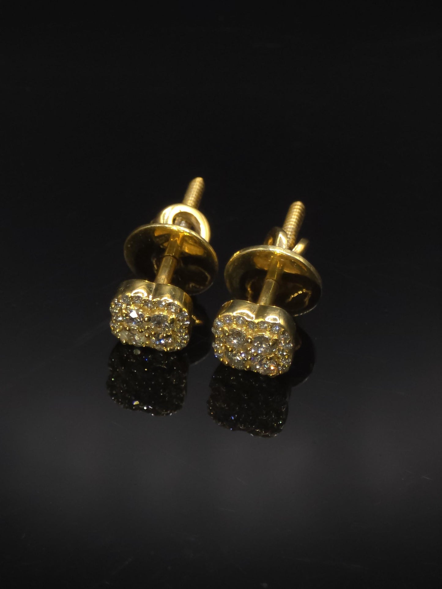 8mm Clover Shaped Moissanite Stud Earrings, D Color VVS1 Round Cut, 925 Sterling Silver, Passes Diamond Tester