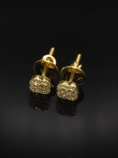 8mm Clover Shaped Moissanite Stud Earrings, D Color VVS1 Round Cut, 925 Sterling Silver, Passes Diamond Tester