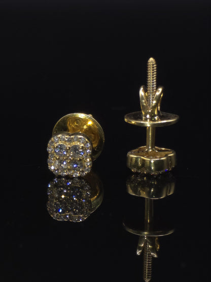 8mm Clover Shaped Moissanite Stud Earrings, D Color VVS1 Round Cut, 925 Sterling Silver, Passes Diamond Tester