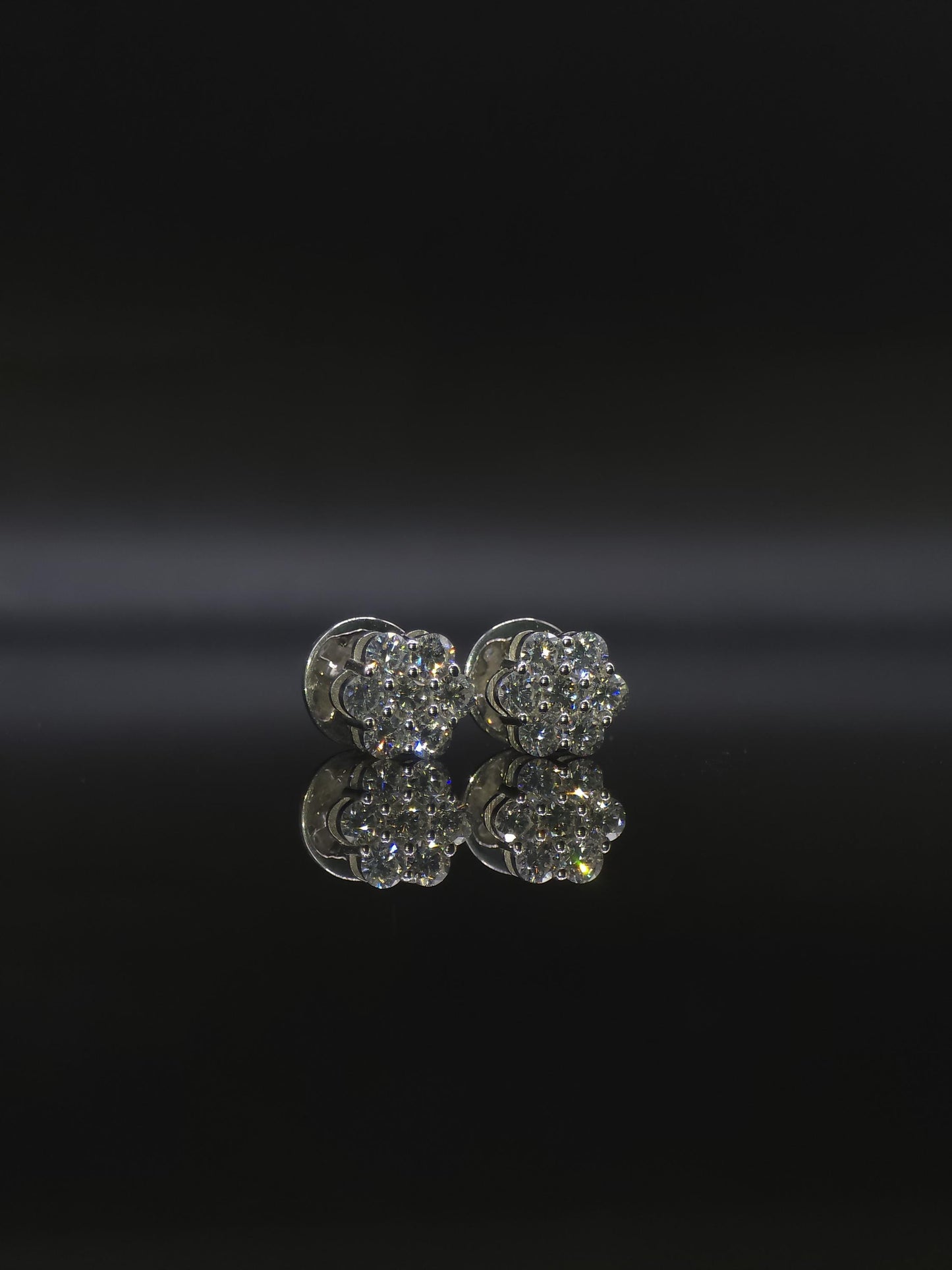 8mm Flower Set Moissanite Stud Earrings, D Color VVS1 Round Cut, 925 Sterling Silver, Passes Diamond Tester