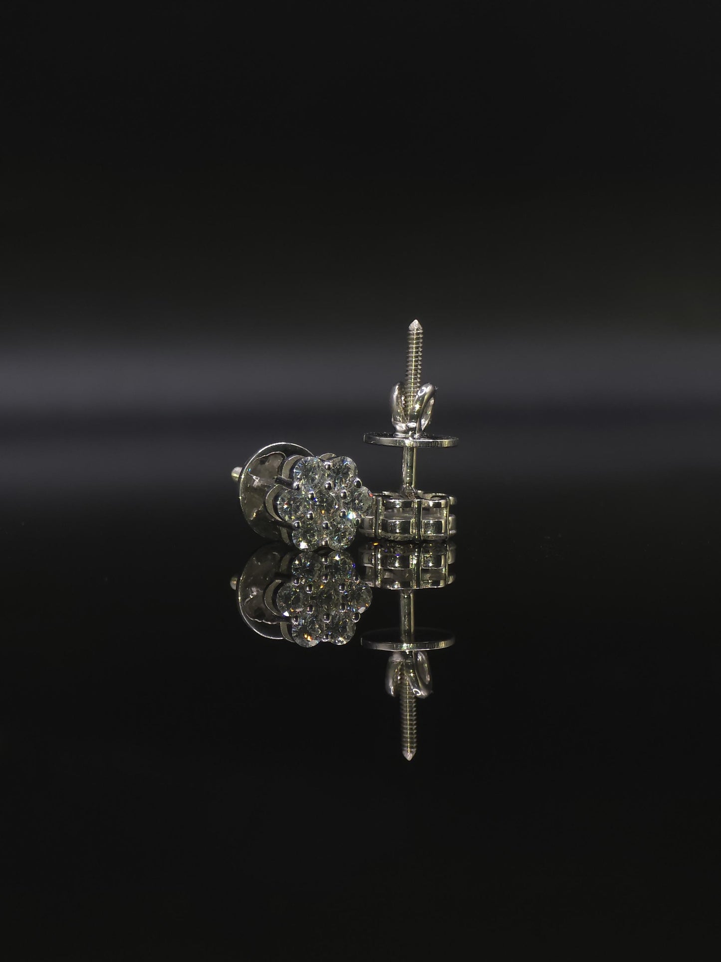 8mm Flower Set Moissanite Stud Earrings, D Color VVS1 Round Cut, 925 Sterling Silver, Passes Diamond Tester