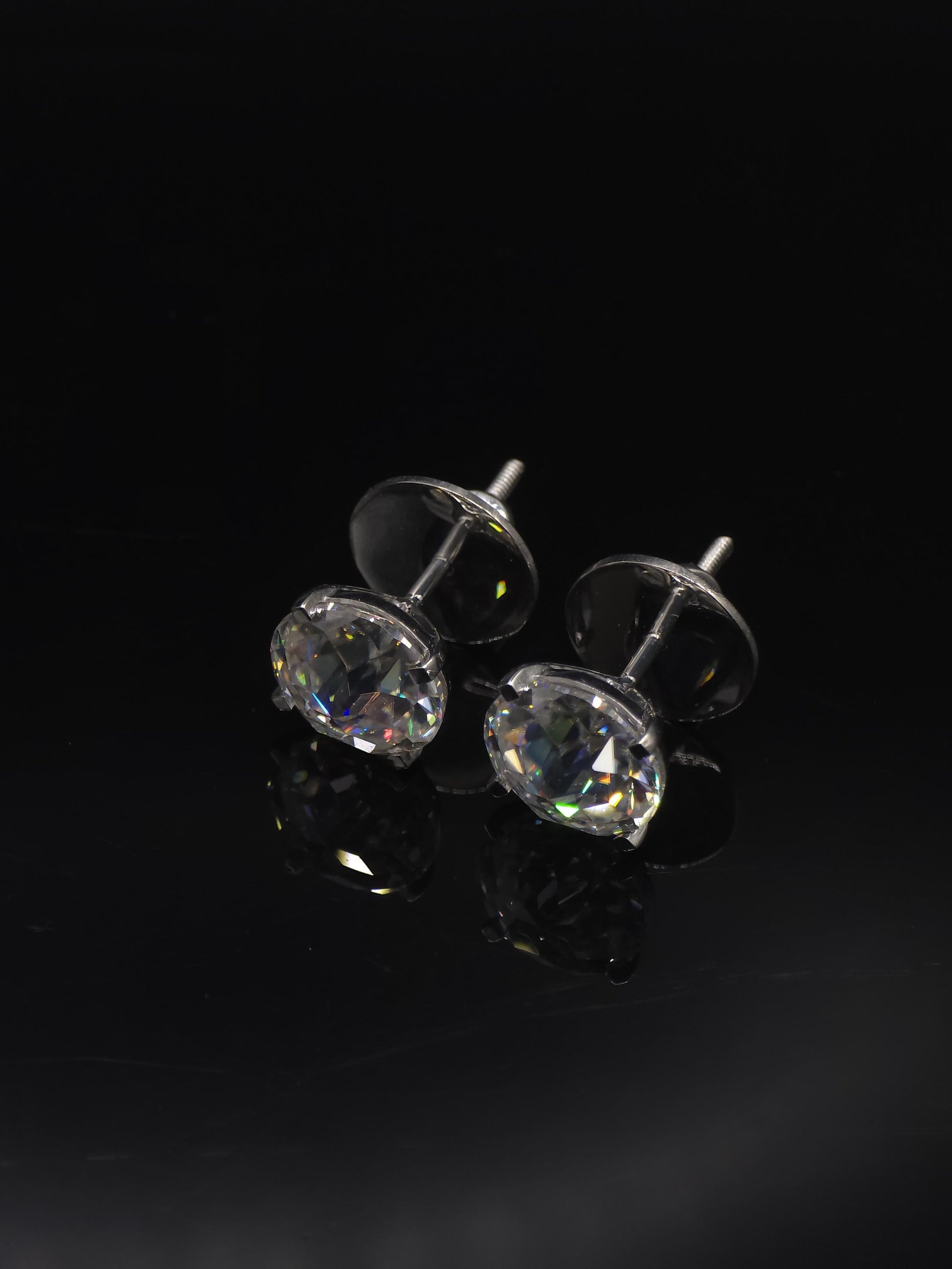 12mm Jumbo Moissanite Stud Earrings, D Color VVS1 Round Jubilee Cut, 12 Carat Total Weight, 925 Sterling Silver or Solid 10K Gold