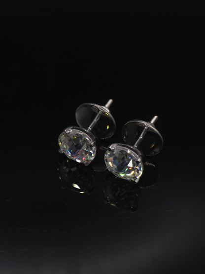 12mm Jumbo Moissanite Stud Earrings, D Color VVS1 Round Jubilee Cut, 12 Carat Total Weight, 925 Sterling Silver or Solid 10K Gold
