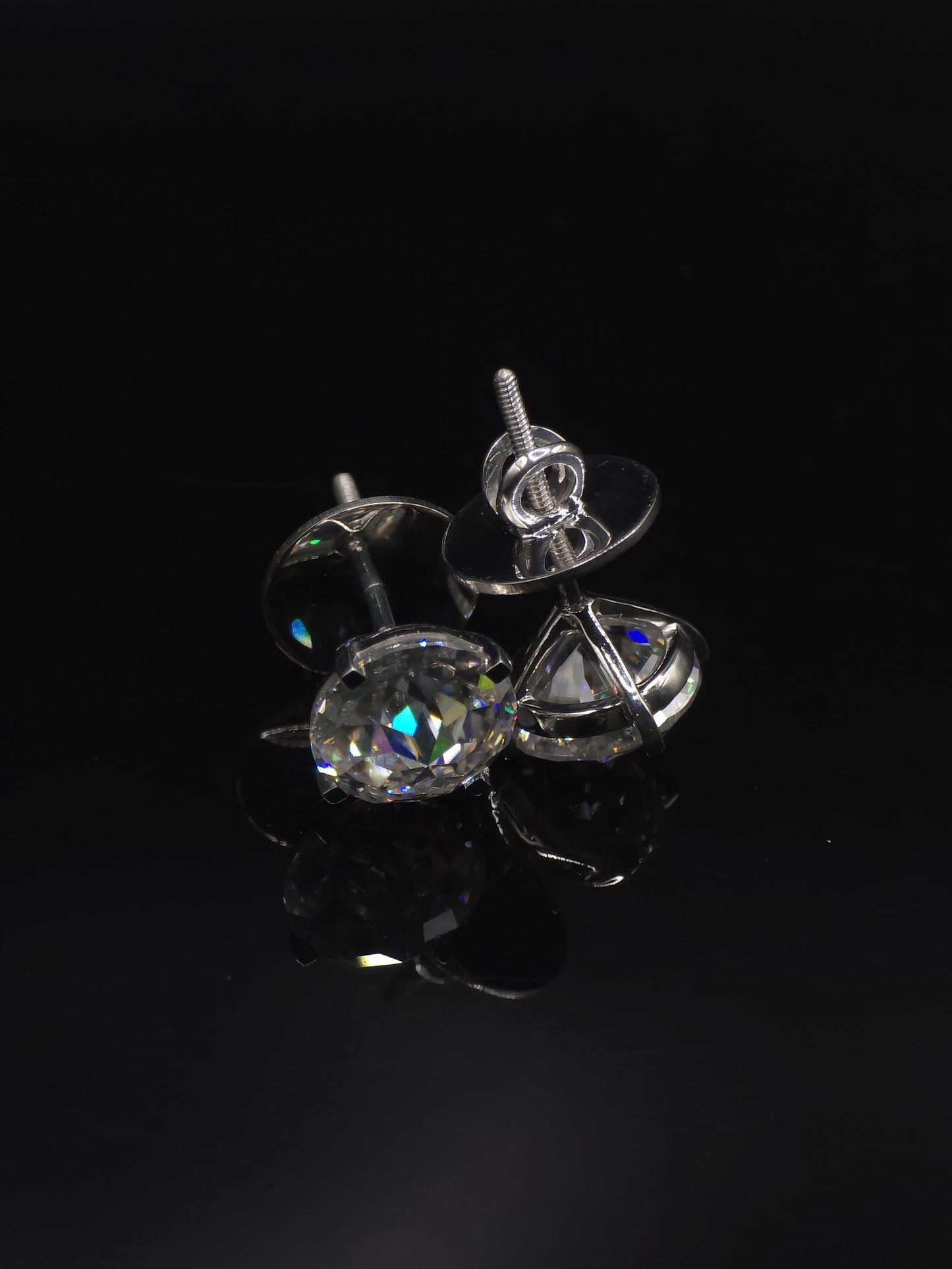 12mm Jumbo Moissanite Stud Earrings, D Color VVS1 Round Jubilee Cut, 12 Carat Total Weight, 925 Sterling Silver or Solid 10K Gold