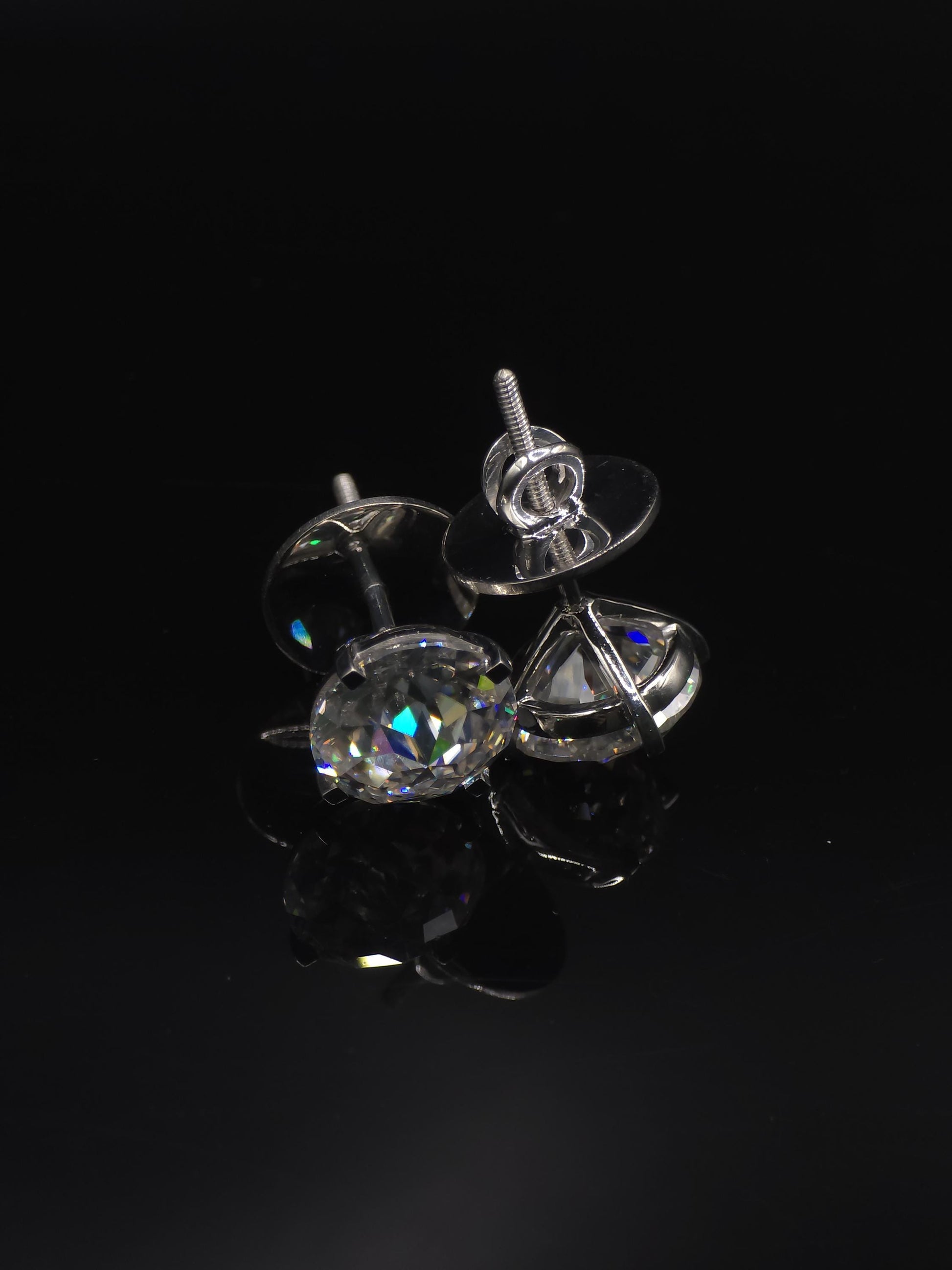 12mm Jumbo Moissanite Stud Earrings, D Color VVS1 Round Jubilee Cut, 12 Carat Total Weight, 925 Sterling Silver or Solid 10K Gold