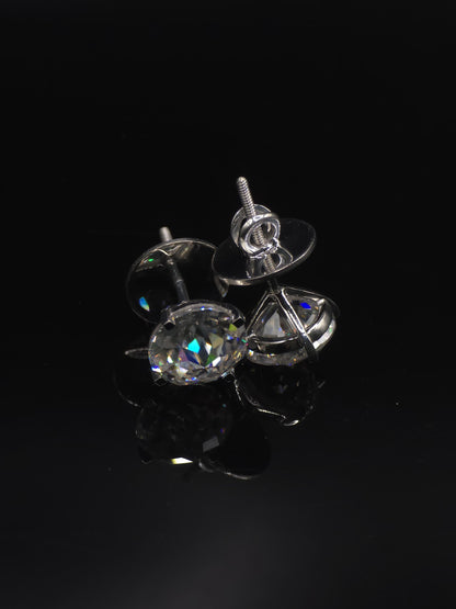 12mm Jumbo Moissanite Stud Earrings, D Color VVS1 Round Jubilee Cut, 12 Carat Total Weight, 925 Sterling Silver or Solid 10K Gold
