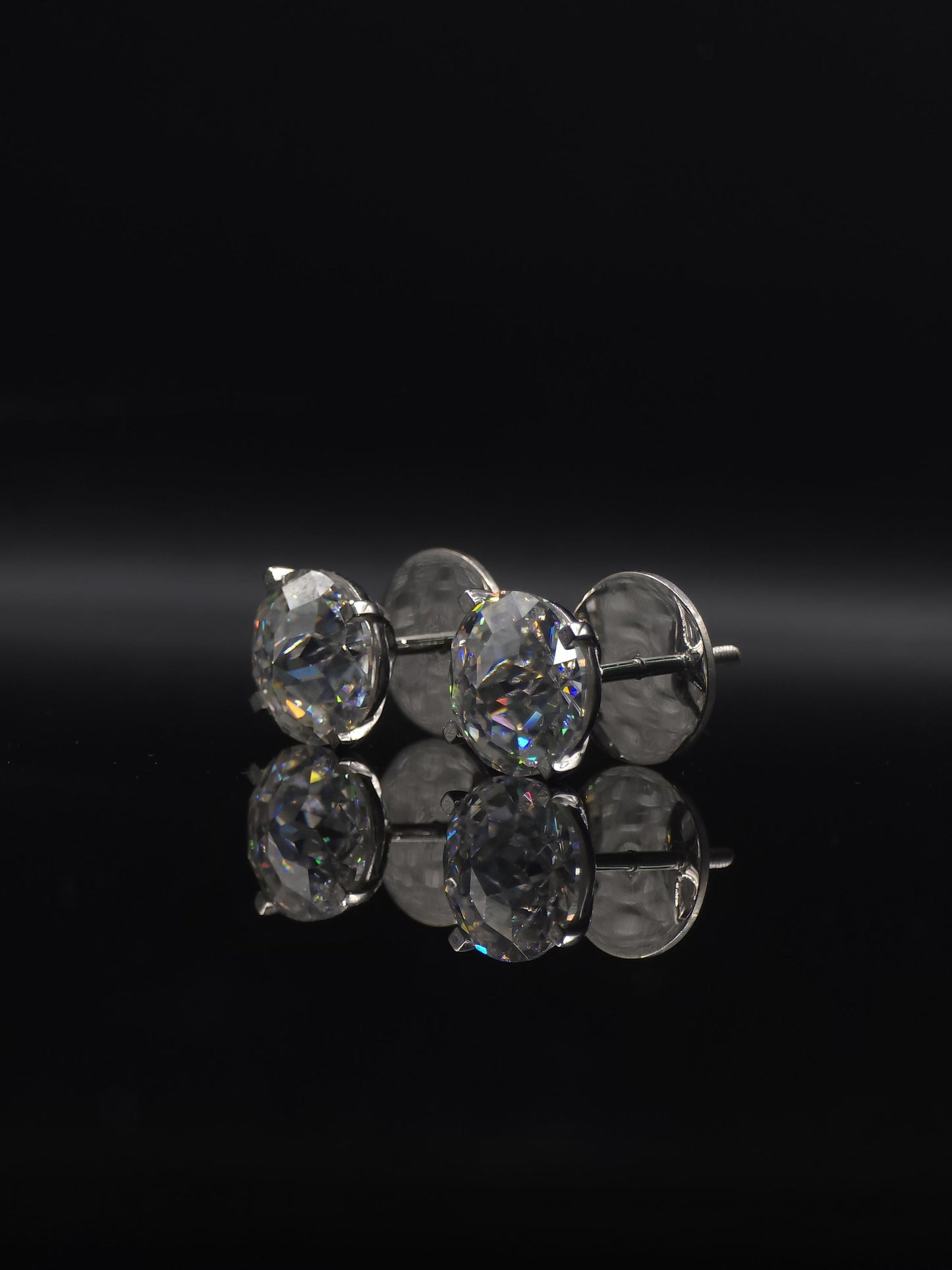 12mm Jumbo Moissanite Stud Earrings, D Color VVS1 Round Jubilee Cut, 12 Carat Total Weight, 925 Sterling Silver or Solid 10K Gold