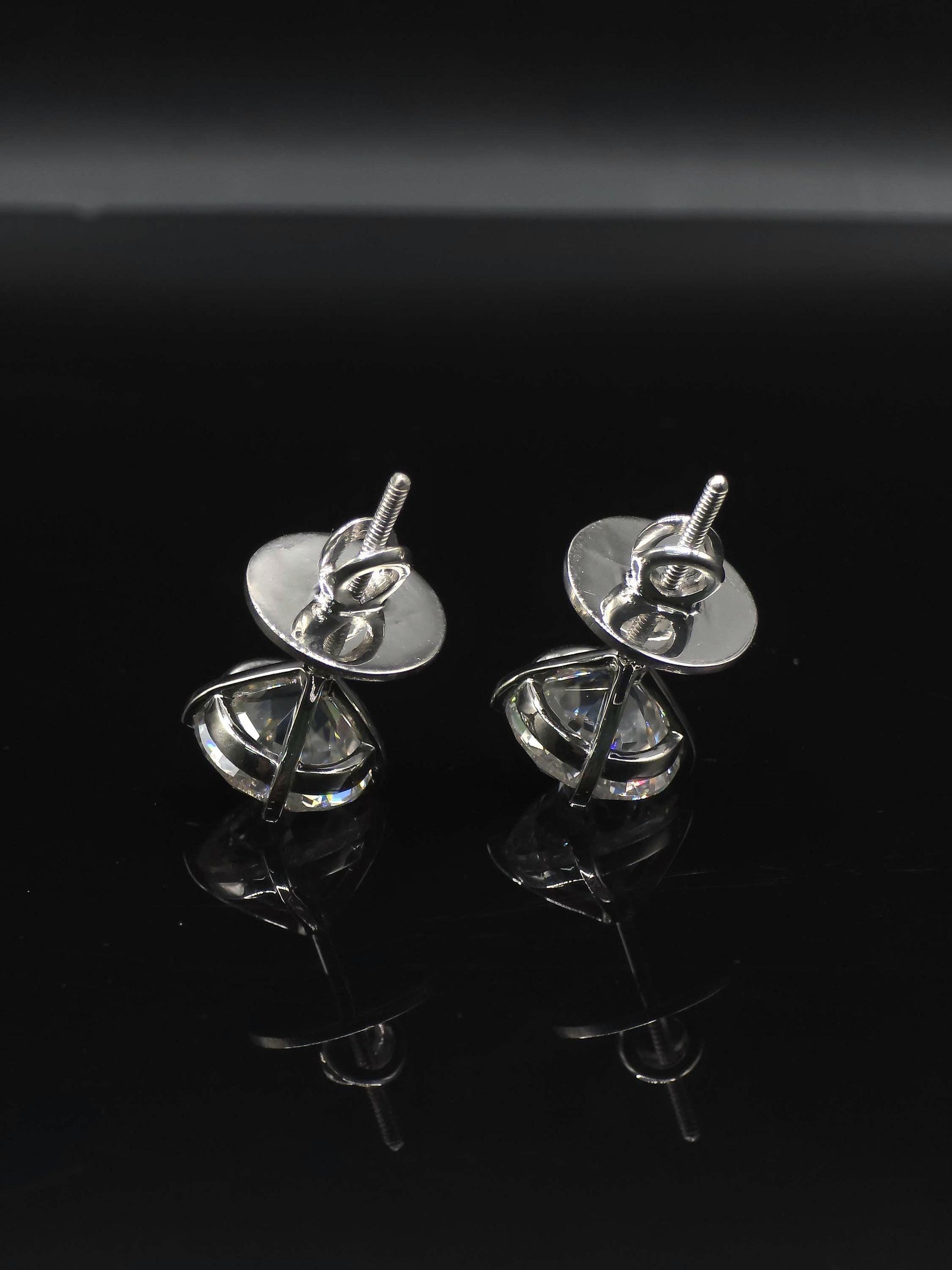 12mm Jumbo Moissanite Stud Earrings, D Color VVS1 Round Jubilee Cut, 12 Carat Total Weight, 925 Sterling Silver or Solid 10K Gold