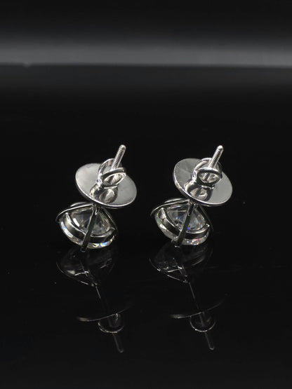 12mm Jumbo Moissanite Stud Earrings, D Color VVS1 Round Jubilee Cut, 12 Carat Total Weight, 925 Sterling Silver or Solid 10K Gold