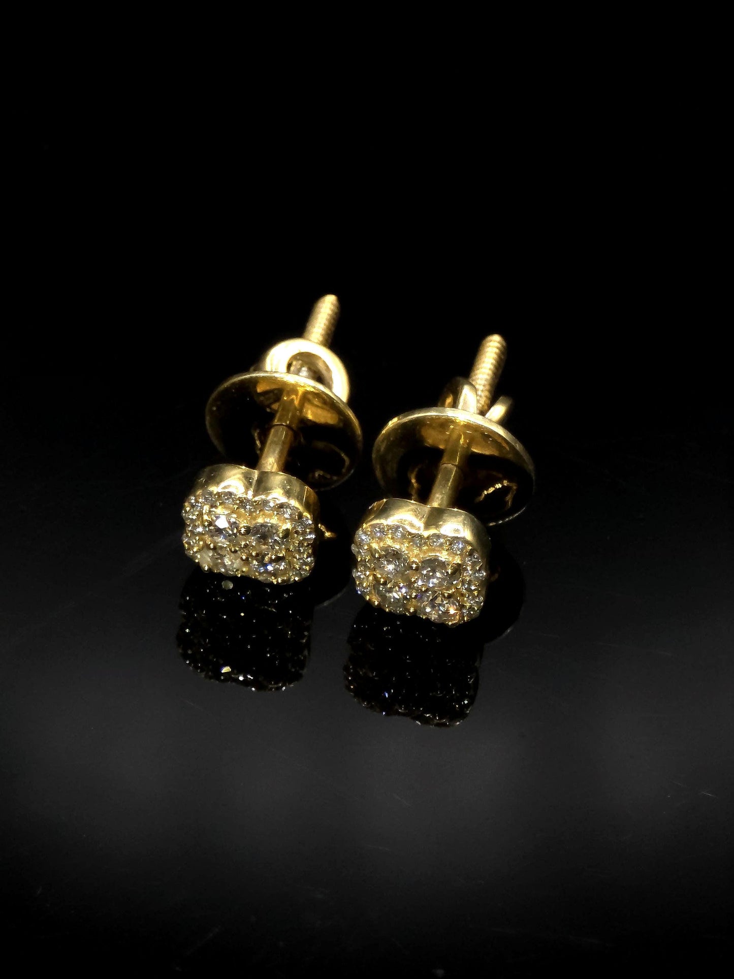 8mm Clover Shaped Moissanite Stud Earrings, D Color VVS1 Round Cut, 925 Sterling Silver, Passes Diamond Tester