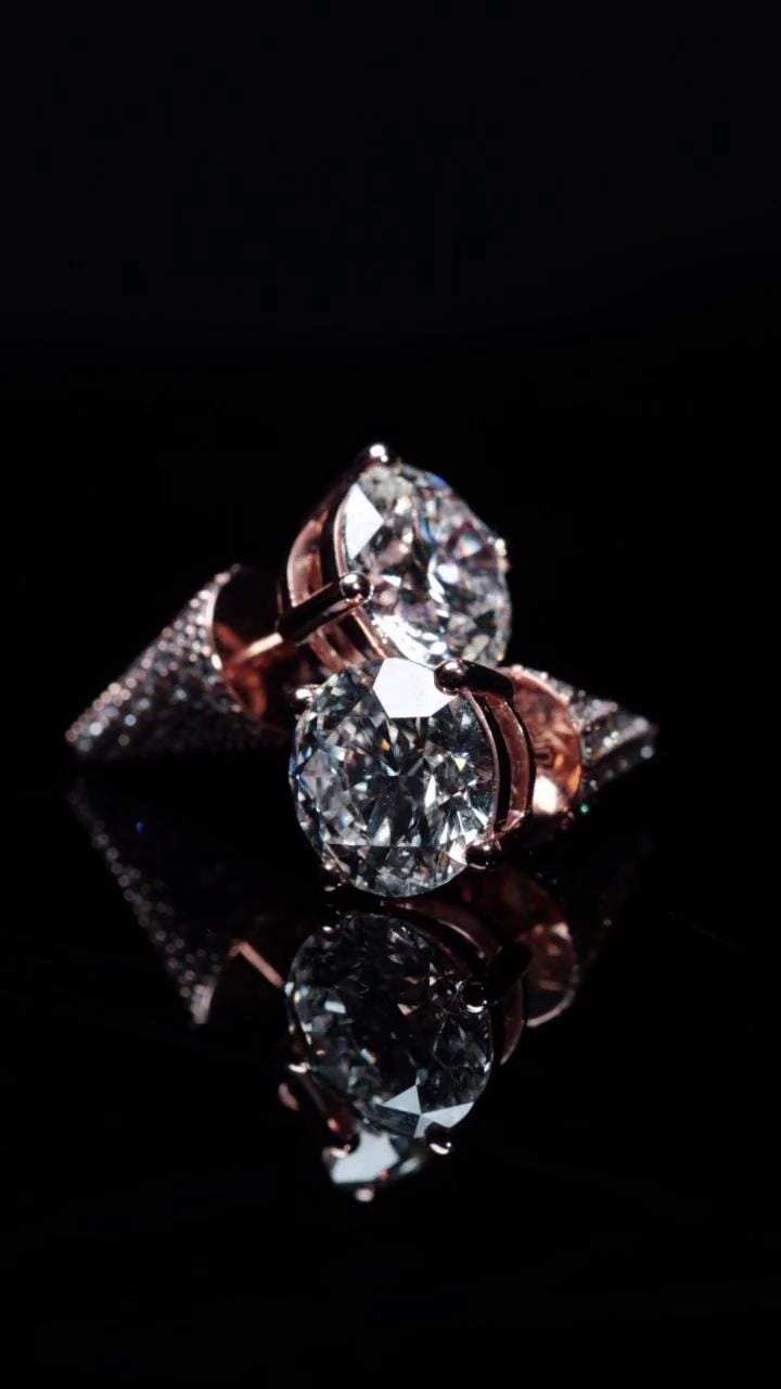 10mm Jumbo Moissanite Stud Earrings, D Color VVS1 Round Cut, 8 Carat Total Weight, 925 Sterling Silver or Solid 10K Gold