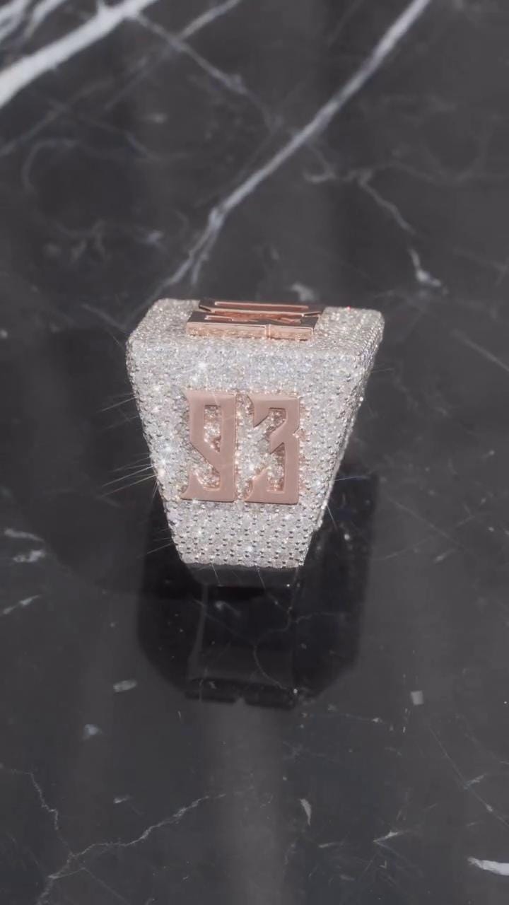 Moissanite Championship Rings for Men, Statement Rings, Custom Ring, Hip Hop Jewelry Gift