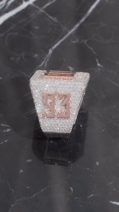Moissanite Championship Rings for Men, Statement Rings, Custom Ring, Hip Hop Jewelry Gift