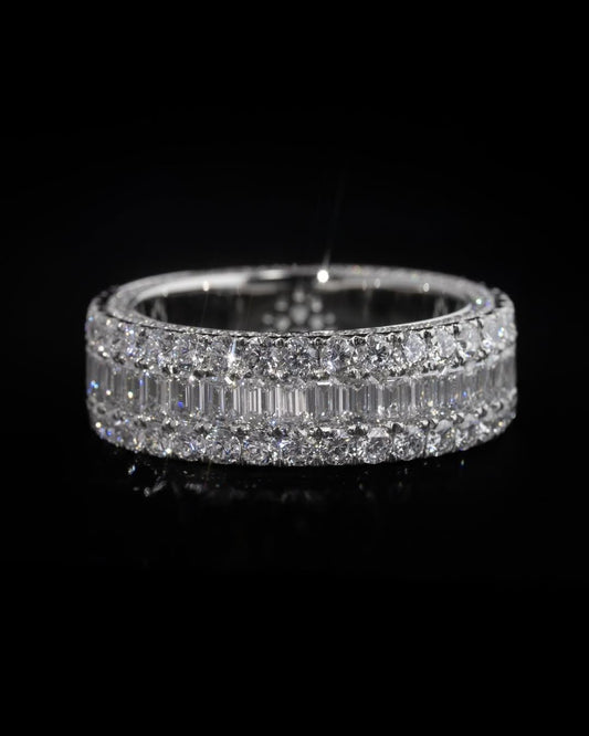Iced Out Pinky Finger Band Ring for Men with VVS Clarity Moissanite Diamonds – Passes Diamond Test