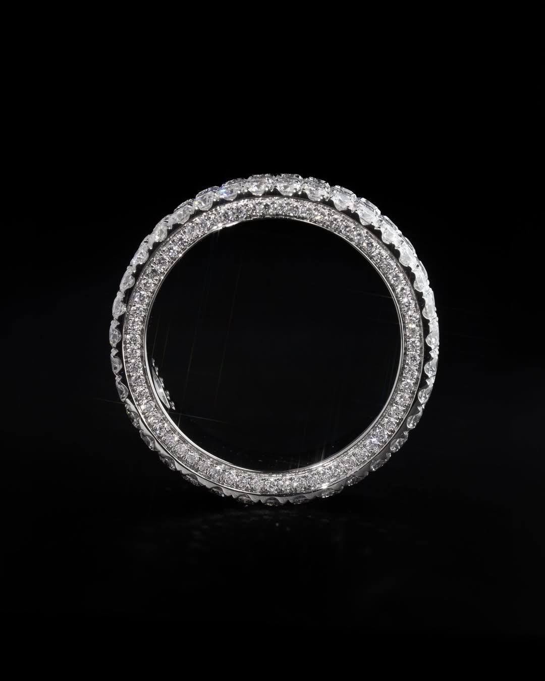 Iced Out Pinky Finger Band Ring for Men with VVS Clarity Moissanite Diamonds – Passes Diamond Test