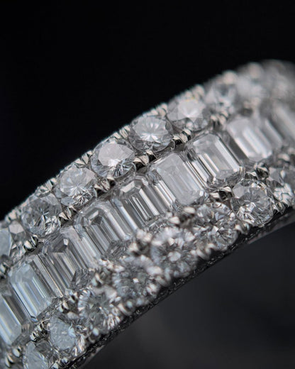 Iced Out Pinky Finger Band Ring for Men with VVS Clarity Moissanite Diamonds – Passes Diamond Test