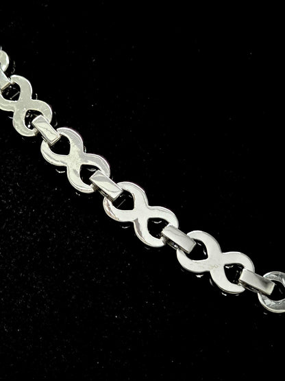 Infinity Link Chain 10mm, VVS1 Quality Round and Emerald-cut Moissanite Diamond, Pass Diamond Tester