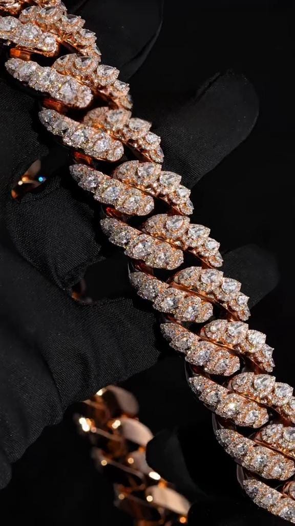 20mm Miami Croc Moissanite Chain Necklace | VVS Iced Out Hip Hop Chain | 925 Sterling Silver | Luxury Custom Jewelry