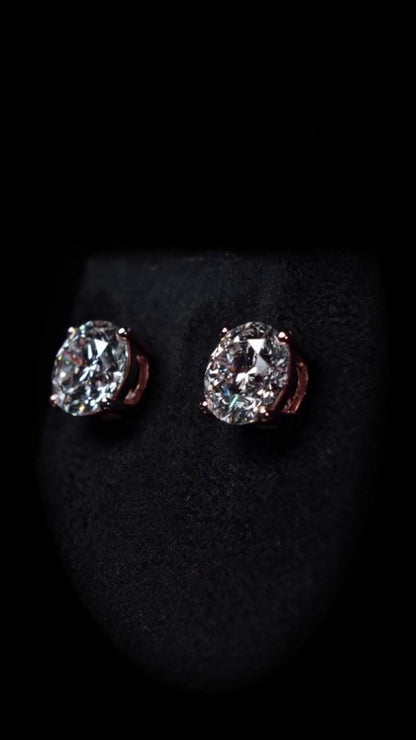 10mm Jumbo Moissanite Stud Earrings, D Color VVS1 Round Cut, 8 Carat Total Weight, 925 Sterling Silver or Solid 10K Gold