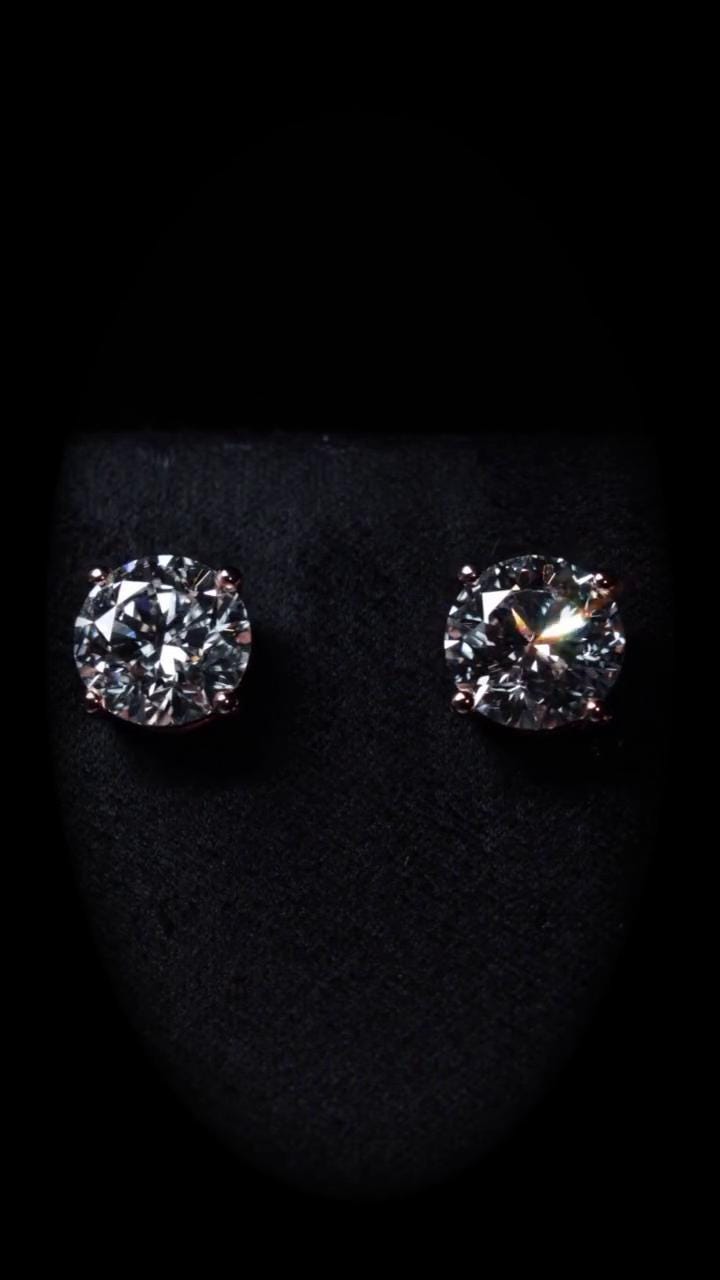 10mm Jumbo Moissanite Stud Earrings, D Color VVS1 Round Cut, 8 Carat Total Weight, 925 Sterling Silver or Solid 10K Gold