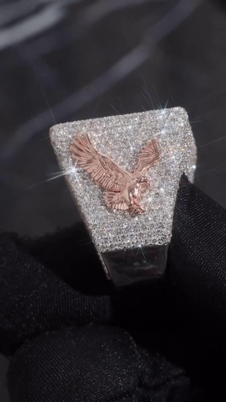 Moissanite Championship Rings for Men, Statement Rings, Custom Ring, Hip Hop Jewelry Gift