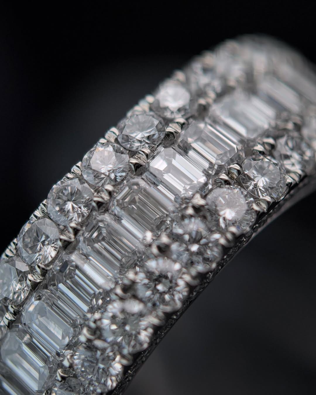 Iced Out Pinky Finger Band Ring for Men with VVS Clarity Moissanite Diamonds – Passes Diamond Test