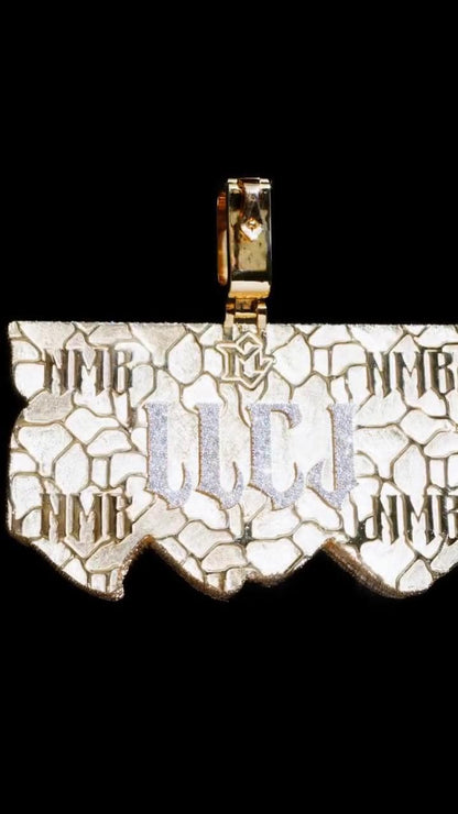 Custom Iced Out Moissanite Name Pendant, VVS1 Moissanite Diamonds, 925 Sterling Silver, Hip Hop Jewelry