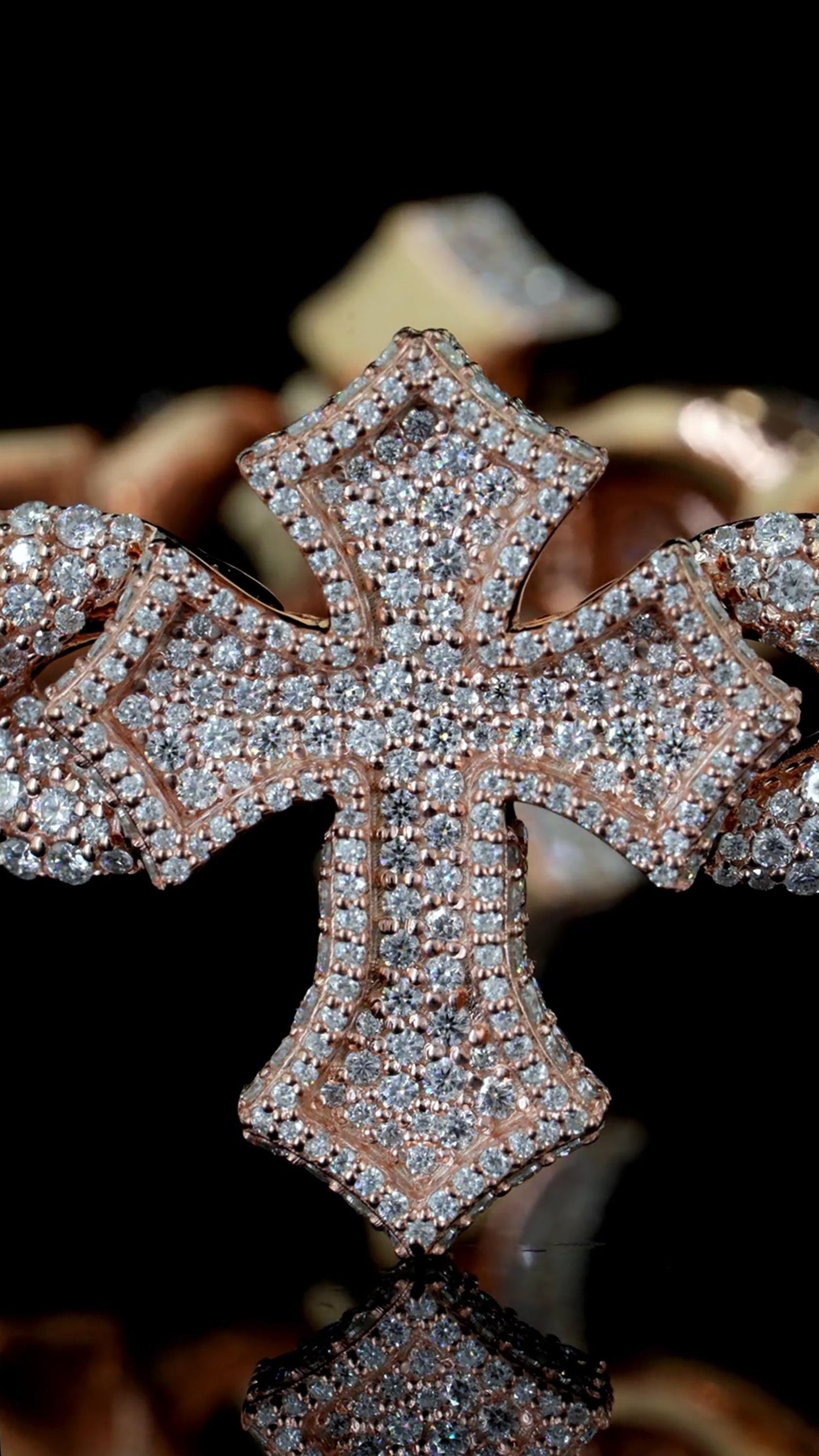 Iced Out Cross Link Bracelet, VVS1 Moissanite Pass Diamond Test, 925 Silver or 10K Gold Hip Hop Jewelry, Luxury Bling for Men & Women