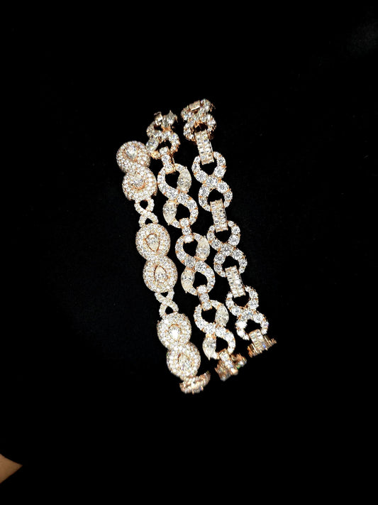 VVS1 Moissanite Diamonds Infinity Link Bracelets, Solid 925 Sterling Silver, Luxury Hip Hop Jewelry, Unisex Gift